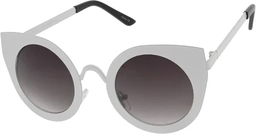 Vista 2 de zeroUV Gafas de sol redondas de gran tamaño con montura de metal para mujer, 1.850 in