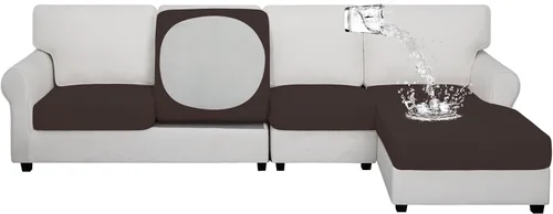 Vista 87 de Easy-Going Funda de cojín 100% impermeable para asiento de sofá, funda de cojín elástica de muebles, para niños, mascotas, cojín de sofá biplaza