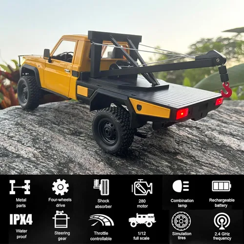 Vista 4 de WPLDEWAN MN82T RC Rock Crawler RC Camión RC 4x4 escala 1/12 todo terreno