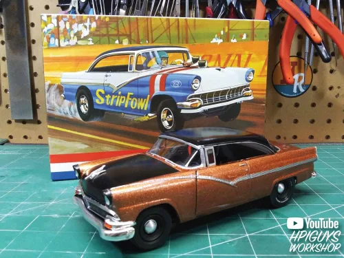 Vista 5 de AMT 1956 Ford Victoria Hardtop - Kit de modelo a escala 1:25