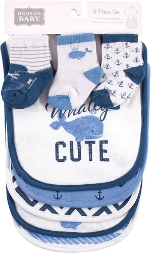 Vista 66 de Hudson Baby Conjunto de babero y calcetines unisex de algodón para bebé