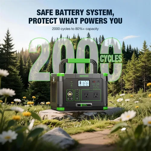 Vista 2 de Generador solar portátil 999Wh de la central eléctrica 1000W de EBL para la Verde oliva