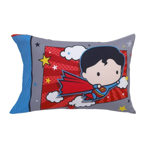 Vista 7 de Warner Brothers Justice League - Juego de ropa de cama infantil de 4 piezas, gris/azul/rojo/negro