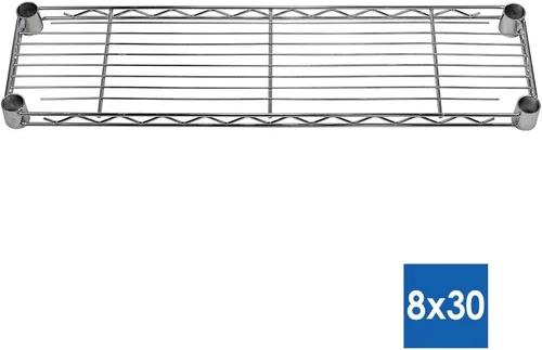 Vista 2 de Shelving Inc. Estantería de alambre cromado de 8 pulgadas de profundidad x 30 pulgadas de ancho x 54 pulgadas de alto con estantes de 6 niveles