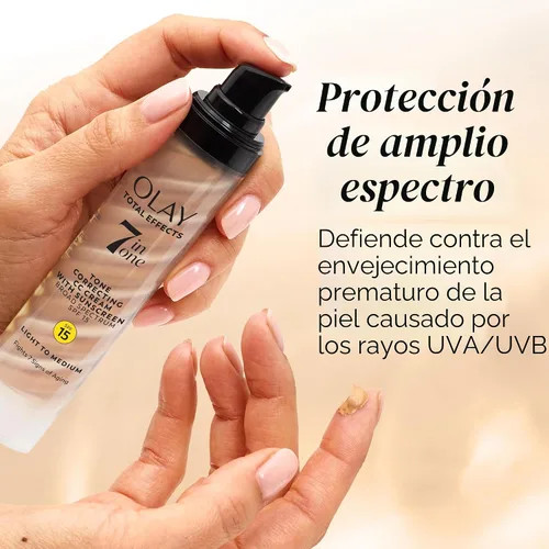 Vista 5 de Olay Total Effects - Hidratante facial corrector de tono con protector solar SPF 15, ligero a medio, 1.7 onzas