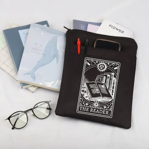 Vista 6 de TOBGBE The Reader - Bolsa de cartas del tarot, regalos para amantes de los libros, fundas para libros de tapa suave (El lector BK)