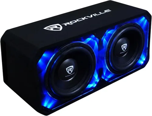 Vista 17 de Rockville DV8K52 - Subwoofers dobles de 8 pulgadas K5 1600 W para automóvil, carcasa ventilada, 2 ohmios