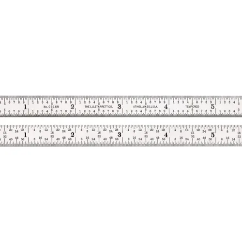 Vista 21 de Starrett Regla de acero totalmente flexible con acabado cromado satinado, lectura rápida y graduación en pulgadas, graduación 3R, 6 pulgadas