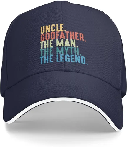 Vista 2 de Godfather The Man The Myth The Legend Men Womens Sandwich Hat Classic Adjustable Trucker Hat Dad Hat Black