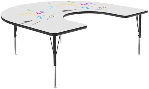 Vista 27 de Correll - Mesa rectangular de 24 x 36 pulgadas, mesa de actividades superior de borrado en seco, altura ajustable (19 a 29), laminado de alta