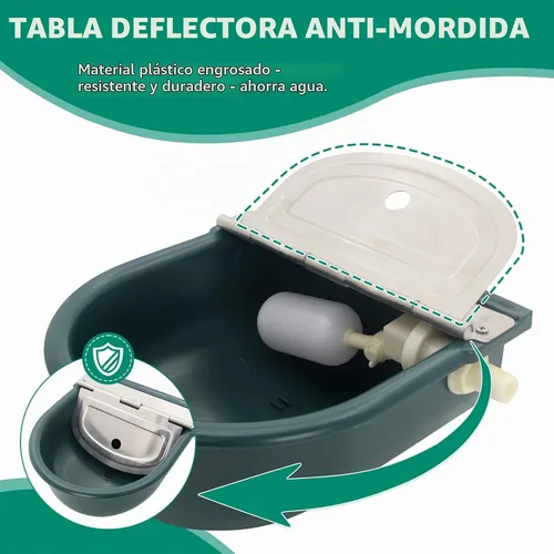 Vista 4 de Comedero automático de agua de 1.2 galones para vaca, ganado, caballo, cuencos de agua con válvula de flotador, cuenco de herramientas para gato