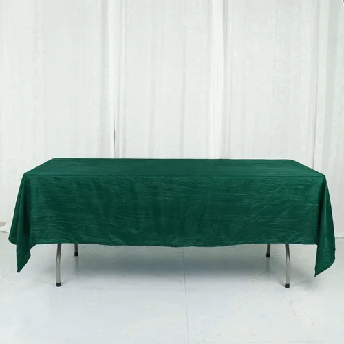 Vista 26 de Tableclothsfactory Mantel rectangular de tafetán arrugado de acordeón azul polvoriento, de 60 x 102 pulgadas, perfecto para ceremonias de boda