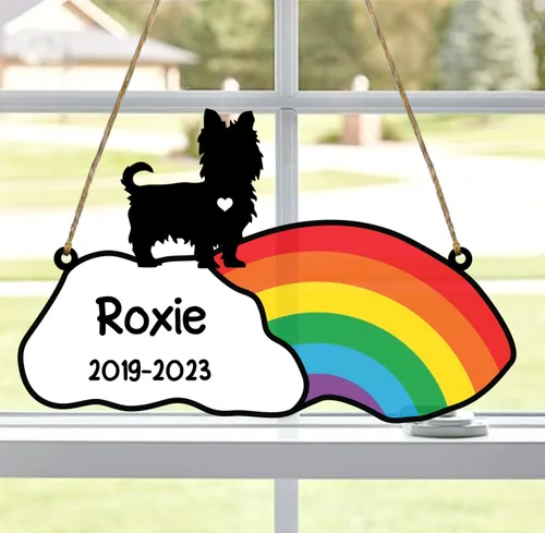 Vista 25 de LOVELYPOD Rainbow Bridge - Regalos conmemorativos para mascotas, regalos conmemorativos para perros afganos por pérdida de sabueso afgano, regalo