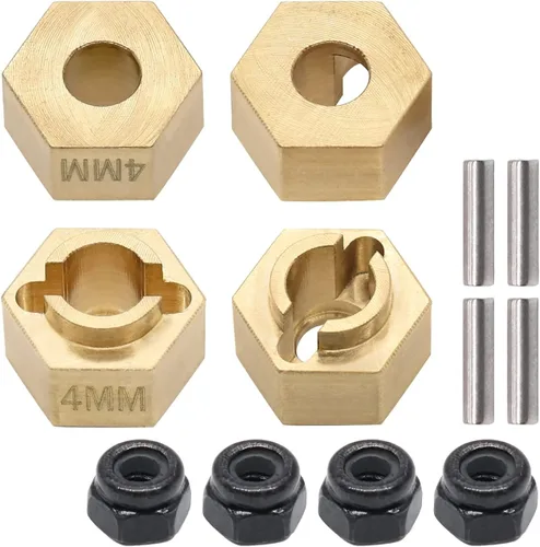 Vista 2 de Juego de adaptadores de extensores de cubo hexagonal de rueda de latón para 1/18 TRX4M piezas de actualización RC Crawler Car