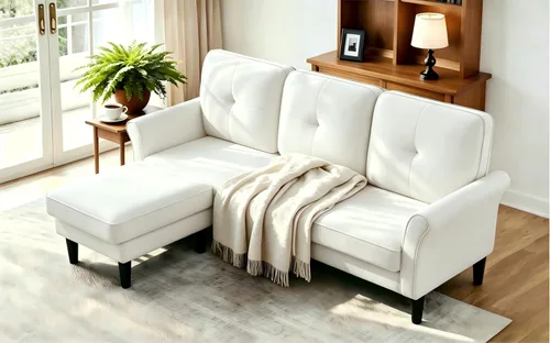 Vista 12 de Welzona Sofa Couch, 83" Sofas for Living Room, Soft Couches for Living Room Comfy Velvet, Modern U Shaped Couch with Ottomans, Small Sectional