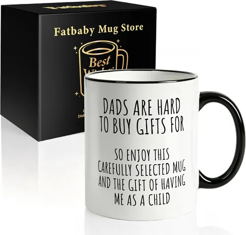 Vista 7 de Fatbaby Taza de café divertida para papá, cumpleaños humorístico, Día del Padre, Acción de Gracias, Navidad, regalos para papá, no tienes niños