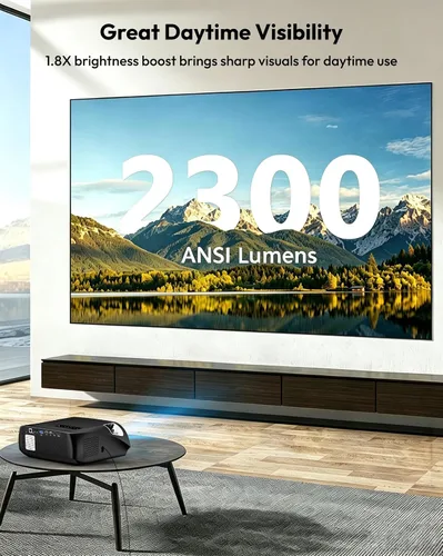Vista 3 de Daytime 4K Projector【Google TV / 2300 ANSI】Smart Movie Projector with WiFi 6 and Bluetooth, 38W Dolby ToF Autofocus NFC/Voice Control HDMI ARC, Home