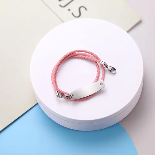 Vista 9 de Pulseras de alerta médica con grabado gratuito para mujeres y hombres con cuerda de cuero Rolo Pulsera de repuesto intercambiable Etiqueta