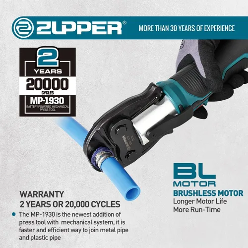 Vista 7 de ZUPPER - Mini herramienta de prensa para manguitos de acero inoxidable de tubo PEX de 1/2", 3/4", 1" 18V Electric Pipe Crimping Tool Suitable for