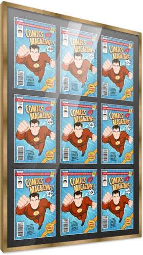 Vista 72 de Poster Palooza Marco de cómic con paspartú para 1 cómic de la Edad de Bronce publicado entre 1970 y 1985, marco de cómic negro para cómic de 7.25 x