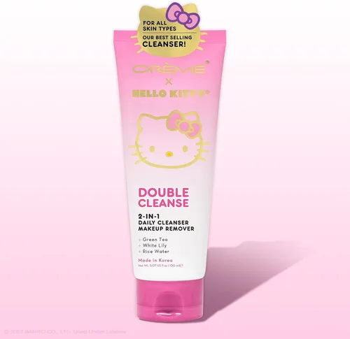 Vista 2 de The Crème Shop x Hello Kitty Kawaii Klean Vault: Klean Beauty Cuidado de la piel con limpiador facial, tónico de leche de fresa, crema de agua rosa