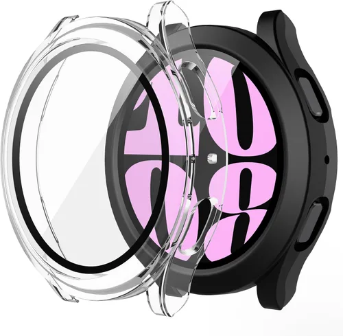 Vista 24 de Misxi - Juego de 2 fundas rígidas de policarbonato con protector de pantalla para Samsung Galaxy Watch 5 Galaxy Watch 4 de 40 mm, funda ultradelgada