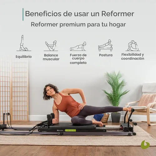 Vista 2 de Balanced Body Metro IQ - Reformador de pilates con ruedas, equipo de ejercicio de pilates, equipo de entrenamiento para el hogar o estudio