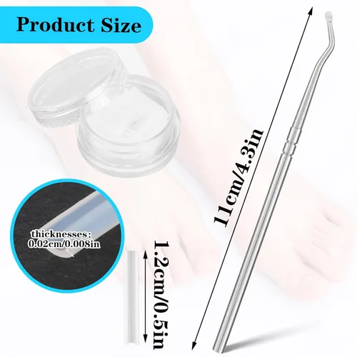 Vista 2 de (50+1) Juego de tratamiento corrector de uñas encarnadas, kit profesional de eliminación de uñas encarnadas sin dolor con levantador de uñas