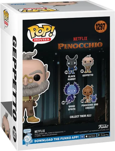 Vista 3 de Funko Pop Movies: Netflix Pinocho - Geppetto - Figura de vinilo coleccionable - Idea de regalo - Producto oficial - Juguetes para niños y adultos