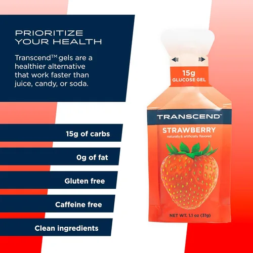 Vista 4 de Transcend Foods - Gel de fresa (1.1 onzas, paquete de 10) gel de carbohidratos de acción rápida sabor a fresa, sin cafeína, sin gluten