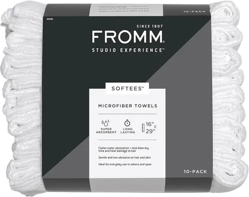 Vista 15 de Toallas de microfibra Fromm Softees para peluqueros, barberos, spa, gimnasio en Aqua, 16" por 29", 10 unidades. Toalla perfecta para el cuidado