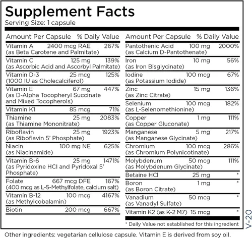 Vista 6 de Metabolic Maintenance The Big One Multivitamínico con hierro