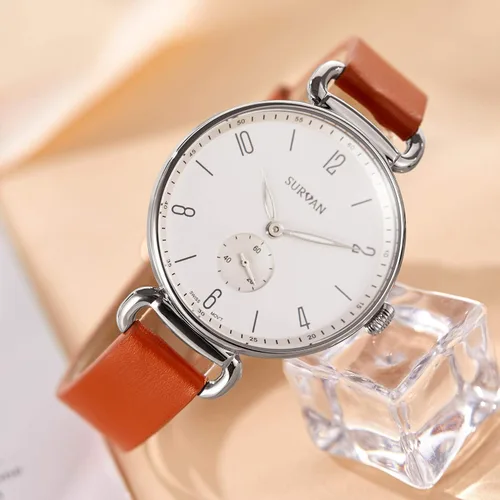 Vista 3 de SURVAN WatchDesigner Watches for Women Swiss-Quartz Fashion Wrist Watch for Women Sapphire Mirror 18k Yellow Gold Ion-Plated Stainless Steel Case