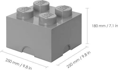 Vista 3 de Lego Caja de Almacenamiento Brick 4 DIF Gris Piedra