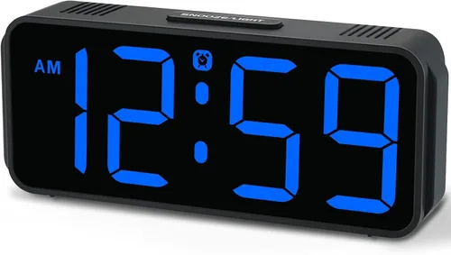 Vista 9 de Peakeep Small Tiny Digital Alarm Clock Plug in for Kids Bedroom Bedside Nightstand, RGB Colorful Changing Large Display for Travel, Dimmable 6
