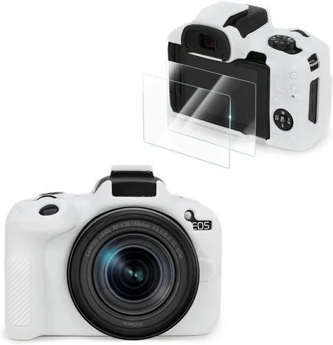 Vista 15 de VOVMOEYA Compatible con Canon EOS R50 - Kit de accesorios para funda de cámara [con 2 películas LCD templadas], funda protectora de cámara