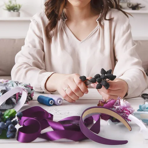 Vista 6 de Motique Accessories Diadema de cuero vegano de 1 pulgada para mujeres y niñas (negro)