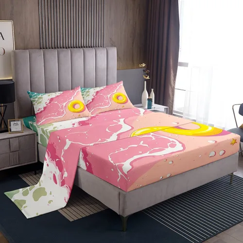 Vista 21 de Erosebridal Juego de sábanas de ballena náutica, tamaño individual, juego de ropa de cama vintage azul con ondas oceánicas para niños y niñas