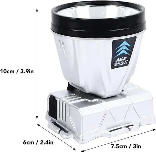 Vista 9 de Ejoyous Linterna frontal súper brillante, batería de litio recargable de 800 mAh, a prueba de agua, faro de alta potencia con pantalla de potencia