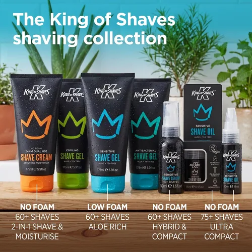 Vista 7 de King of Shaves Advanced Sensitive Sérum de afeitado para hombres Clear No Foam Shave Gel Suero híbrido, ayuda a reducir las quemaduras de afeitar
