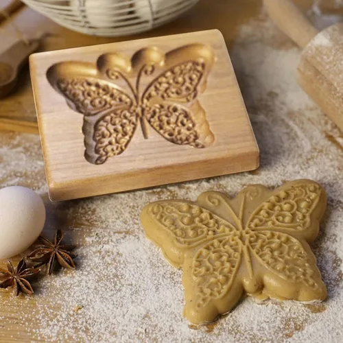 Vista 7 de Molde de Galletas de Madera, Molde de Horneado 3D, Herramienta de Decoración de Gravura para Artesanía, Adecuado para Halloween, Acción de Gracias