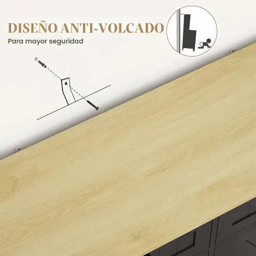 Vista 8 de HOMCOM Armario de basura inclinable, 10 galones, 2 cajones, casa de campo Negro