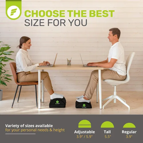 Vista 5 de ErgoFoam Reposapiés para debajo del escritorio en el trabajo - Reposapiés premium debajo del escritorio - Reposapiés de escritorio para dolor