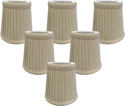 Vista 9 de Royal Designs, Inc. CS-109BG-6 - Lámpara de araña plisada, color beige, 2 x 3.5 x 3.5 pulgadas, paquete de 6 Beige - Paquete de 6