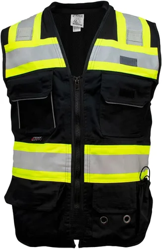 Vista 10 de SU500 Premium Surveyors Clase 2 Chaleco resistente, bolsillos para tableta y acolchado para el cuello