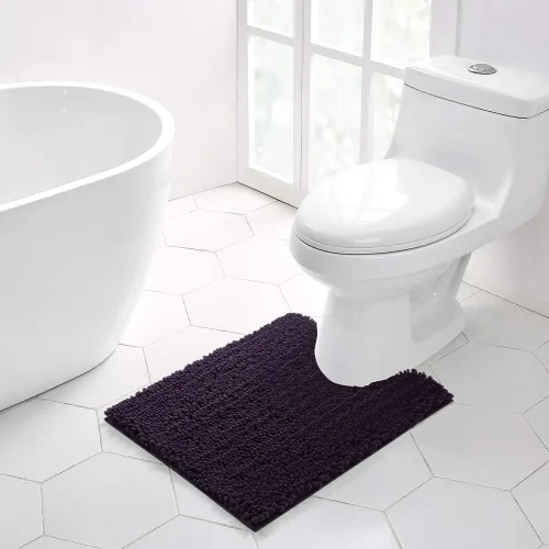Vista 65 de Walensee Alfombra de baño antideslizante (32x20, azul oscuro) absorbente de agua, súper suave, felpilla peluda, lavable a máquina, se seca