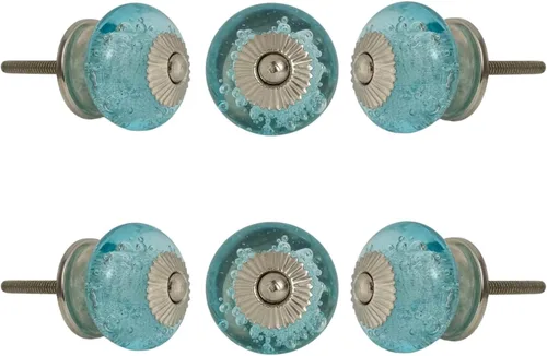 Vista 8 de Perilla Home Juego de 4 pomos de burbujas – Perillas decorativas de cristal verde claro – Pomo de cristal para decoración del hogar