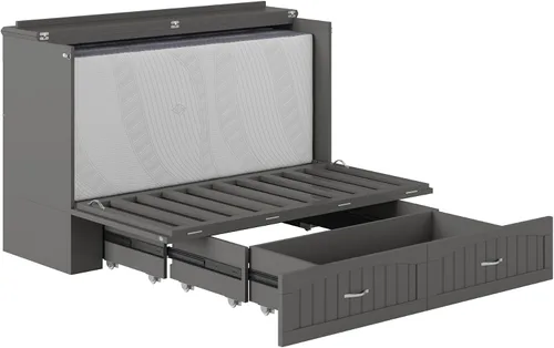 Vista 10 de AFI, Southampton Murphy - Baúl de cama Queen con colchón y cajón de 6 pulgadas, color gris