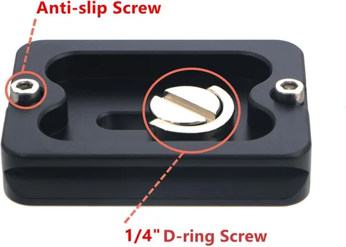 Vista 4 de PU-50 - Placa QR universal de liberación rápida de 1.969 in con tornillo de anillo en D para trípode monopie bola cabeza DSLR cámara, compatible