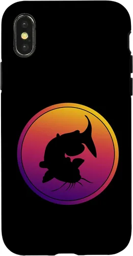 Vista 4 de iPhone 15 Synthwave Fishing Retrowave Catfish Fisherman Case
